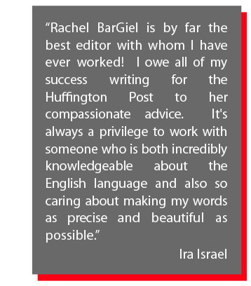 Rachel BarGiel is by far the best editor with whom I have ever worked!